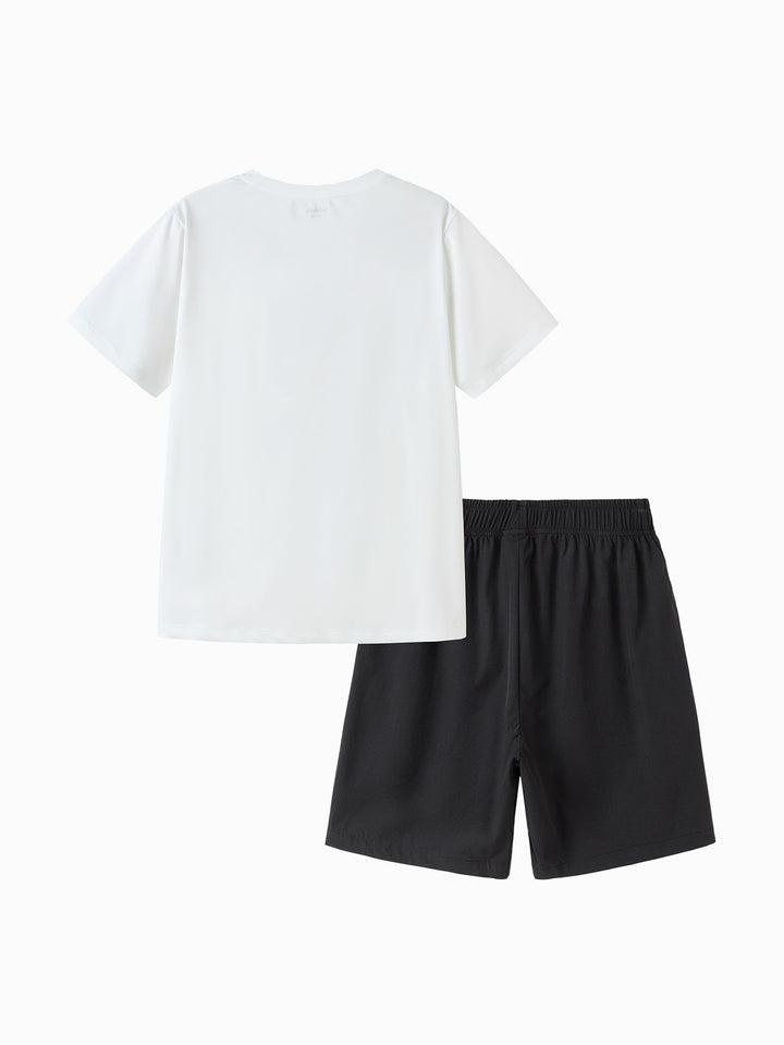 Raw White Kids Boy Knit Short Sleeve Suit