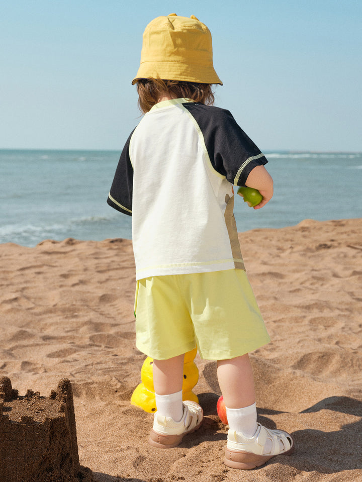 Black White Baby Unisex Knit Short Sleeve Suit