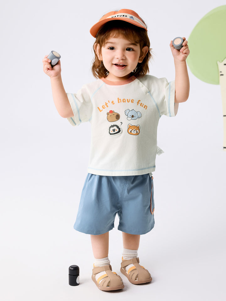 Off-white Baby Unisex Knit Short Sleeve Suit