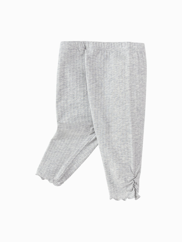 Light Melange Gray Baby Girl Base Cropped Trousers