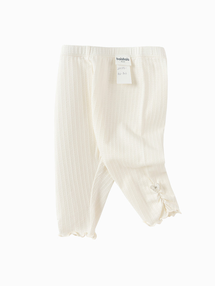 White Baby Girl Base Cropped Trousers