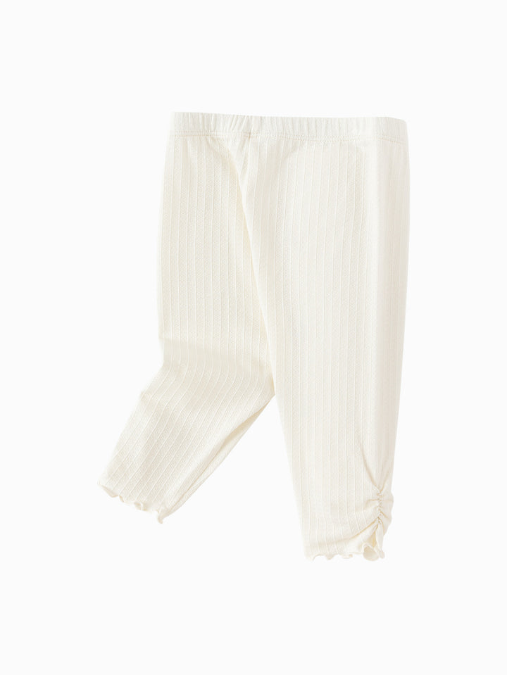 White Baby Girl Base Cropped Trousers