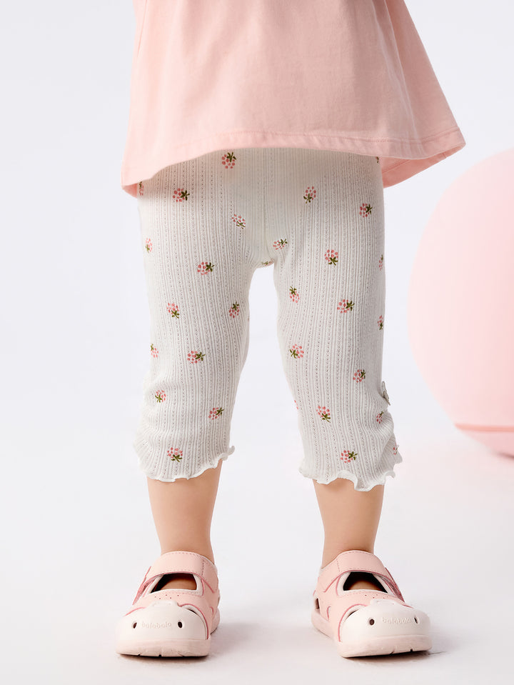 Cream White Baby Girl Base Cropped Trousers