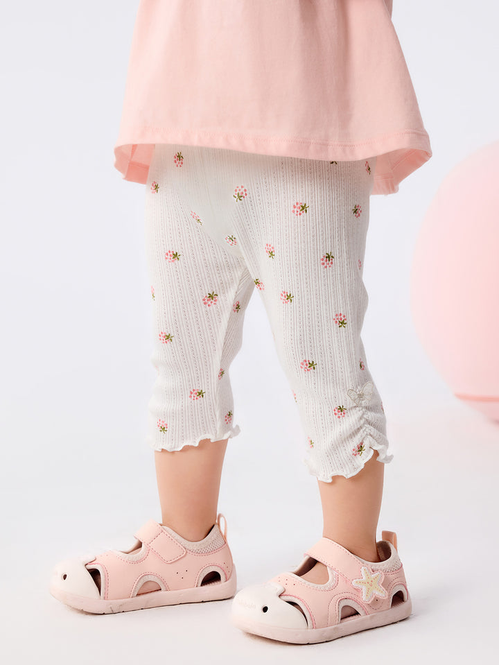 Cream White Baby Girl Base Cropped Trousers