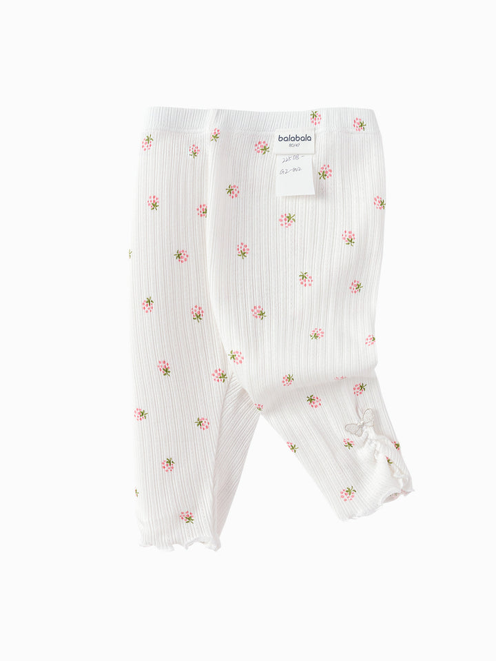 Cream White Baby Girl Base Cropped Trousers