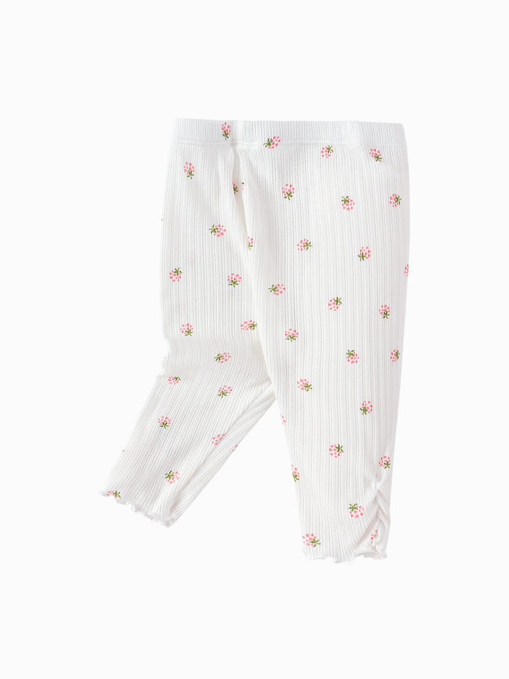 Cream White Baby Girl Base Cropped Trousers