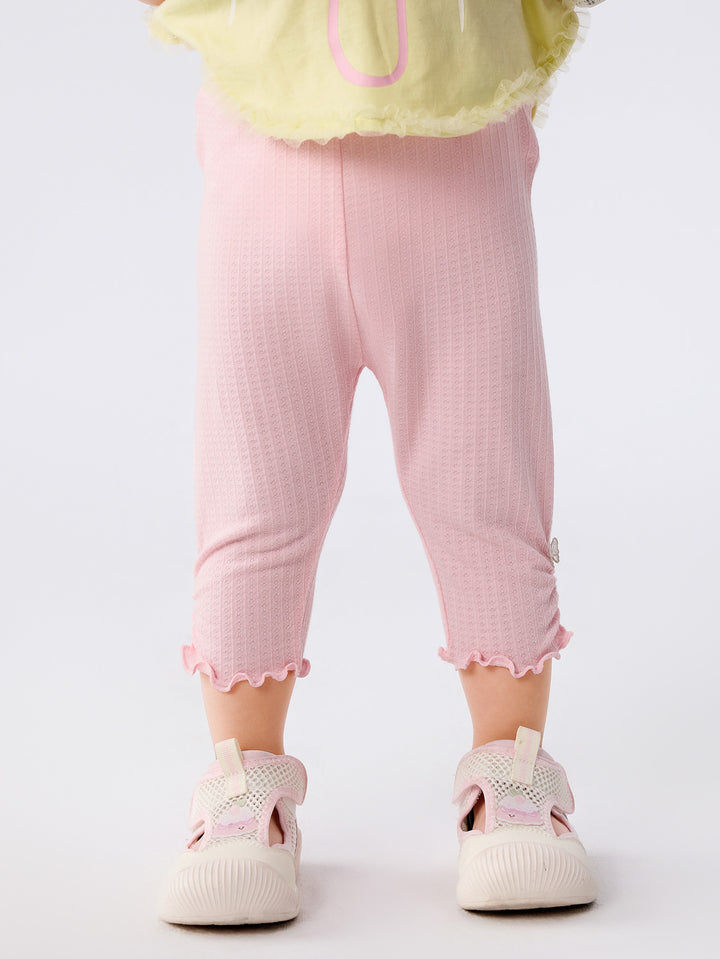 Visions Pink Baby Girl Base Cropped Trousers