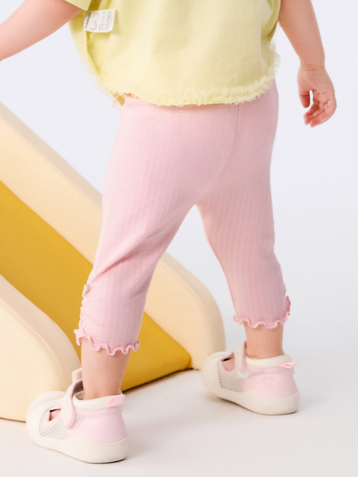 Visions Pink Baby Girl Base Cropped Trousers