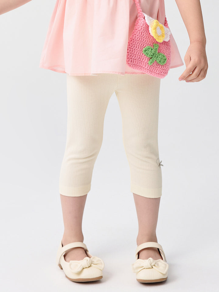 Cream White Baby Girl Base Cropped Trousers