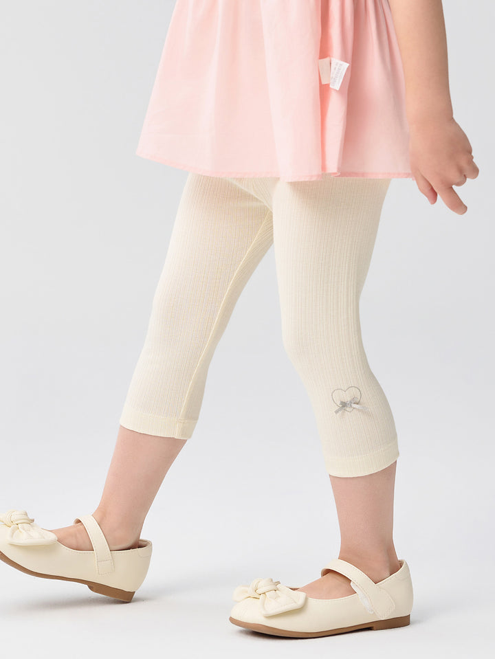 Cream White Baby Girl Base Cropped Trousers