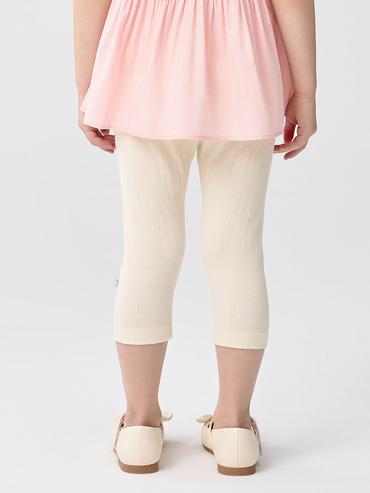 Cream White Baby Girl Base Cropped Trousers