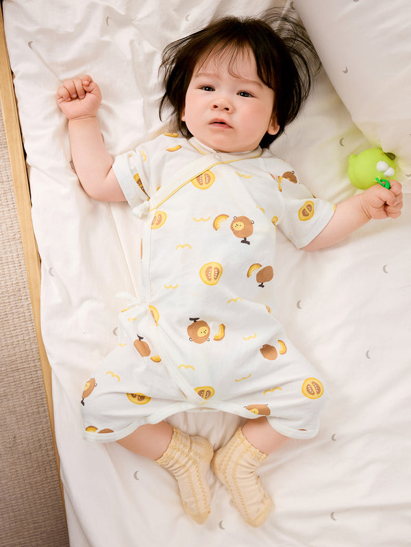 Yellow Baby Unisex Underwear Suit Side Open Jumpsuit