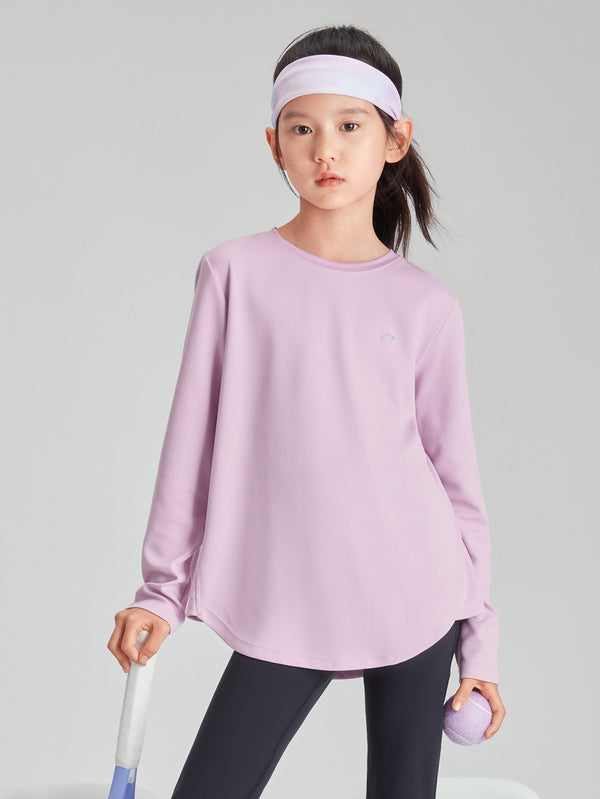 T-shirt à manches longues rose pour fille