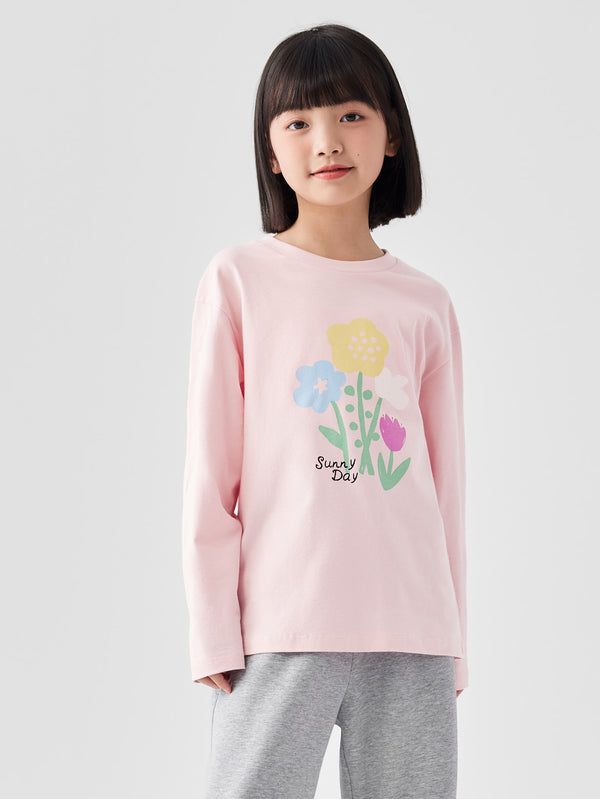 Girl Trend Scenarios Flower Visions Pink Long Sleeve T-Shirt