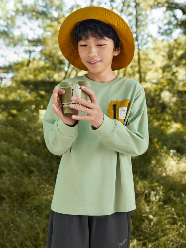 Boy Trend Scenarios Stripes Green Hue Long Sleeve T-Shirt