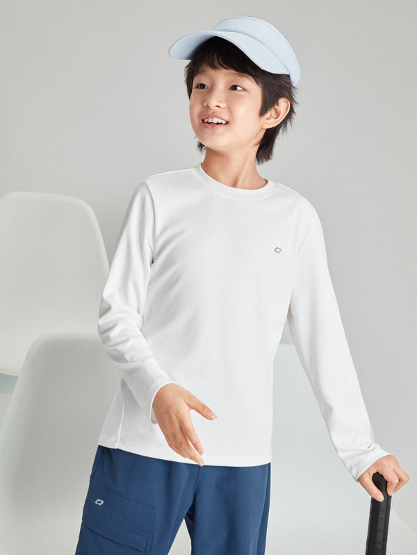 Boy Kids Raw White Long Sleeve T-Shirt