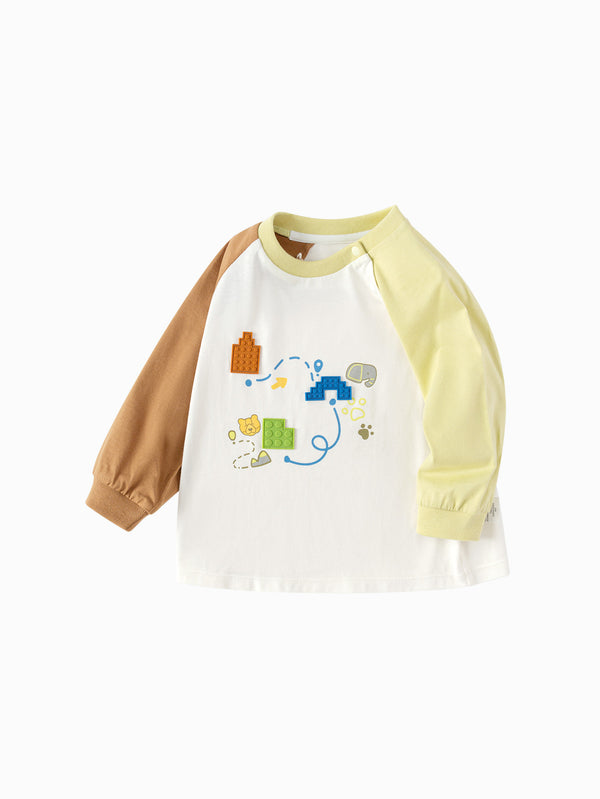 T-shirt unisexe à manches longues avec imprimé bébé éléphant Olivine