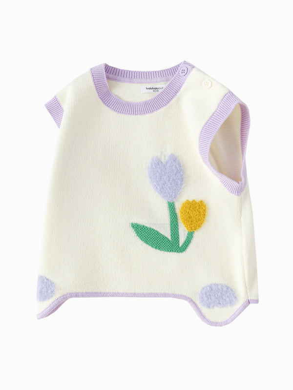 Vêtements pour bébé garçon, gilet à fleurs de couleur violette