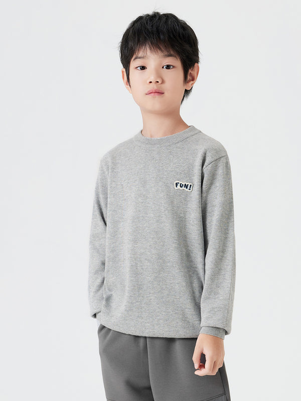 Boy Trend Scenarios Letter Gray Hue Sweater