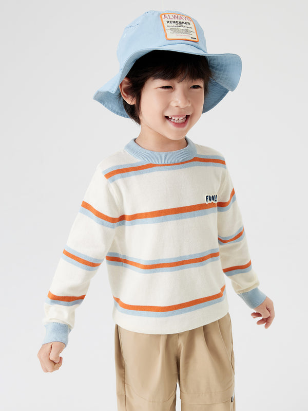 Boy Trend Scenarios Letter White Blue Hue Sweater