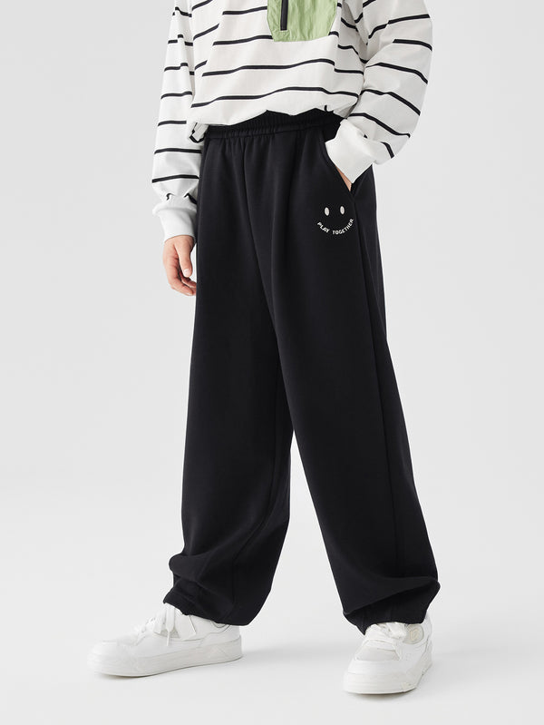 Unisex Trend Scenarios Letter Black Trousers