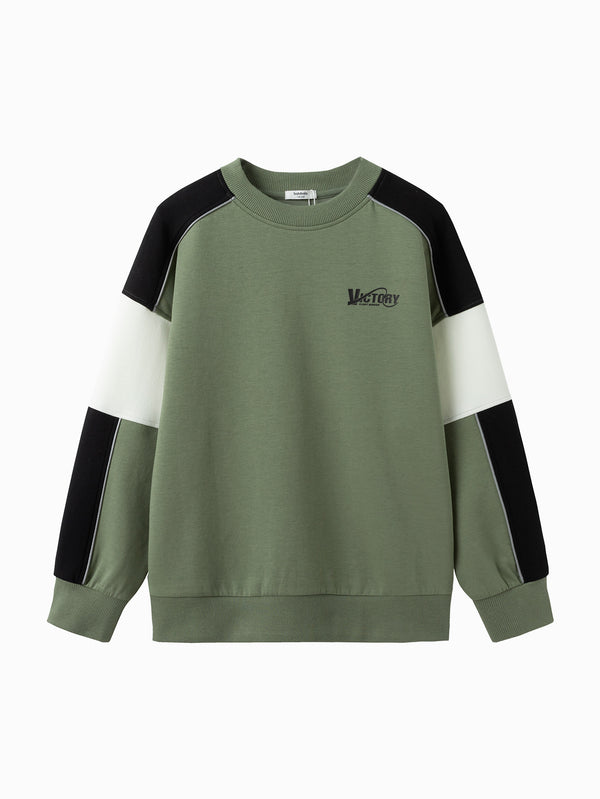 Boy Trend Scenarios Letter Olive Green Hoody