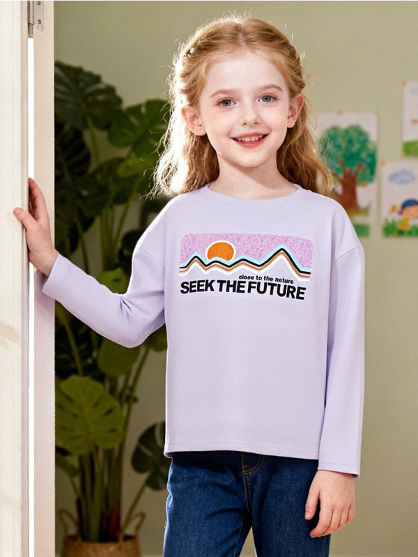 Balabala unisex barn runt v-ringning långärmad t-shirt