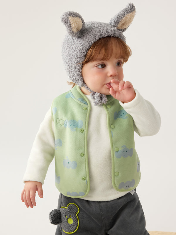 Unisex Baby Bear Elephant Embroidered Vest