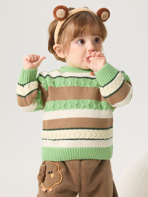 Unisex Baby Osmanthus Knitted Colorblock Sweater