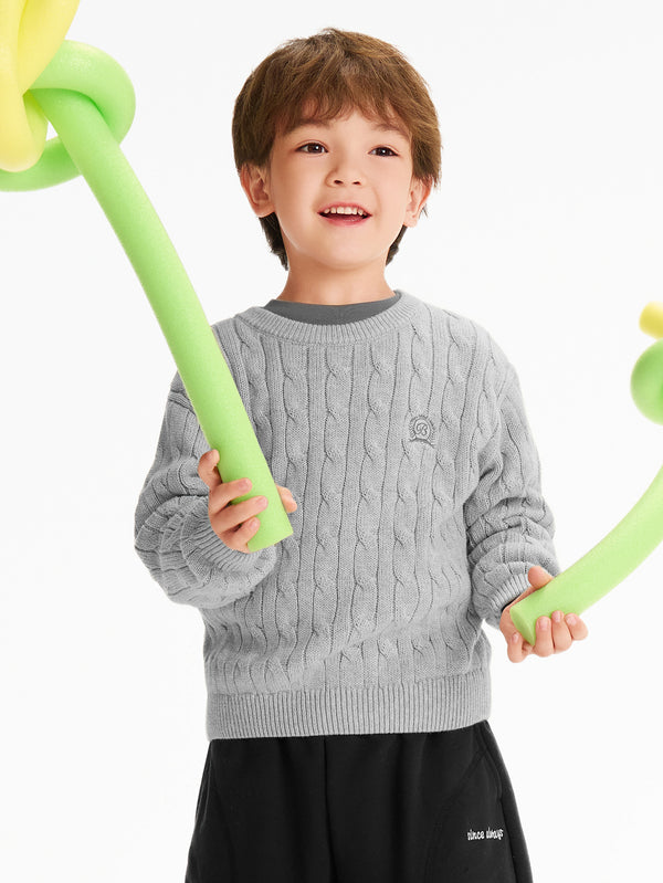 Pull brodé Preppy multicolore unisexe pour tout-petits et enfants