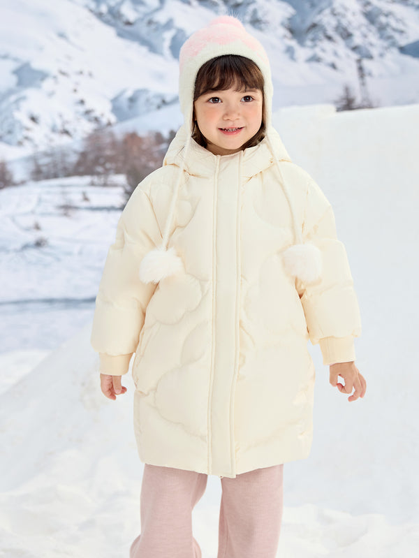 Girl Toddler Cloud Heart Quilted Down Jacket