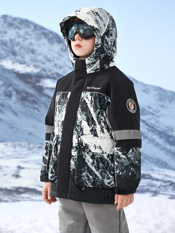 Boy Kid Color Changing Rubber Patch Reflective Down Jacket