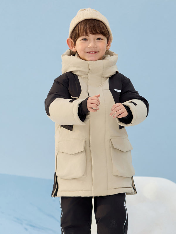 Unisex Parent-Child Windproof Hooded Down Jacket