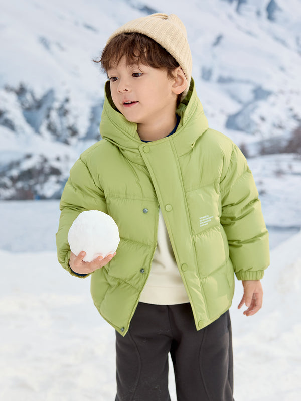 Unisex Toddler And Kid Hooded Color-Block Down Jacket