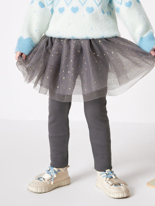 Girl Toddler And Kid Tulle Dress Star Print Trousers