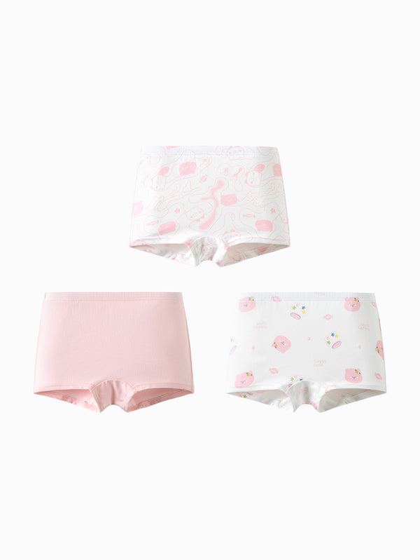 Girl Toddler And Kid Pink And Blue Butterfly Cartoon Pattern Briefs