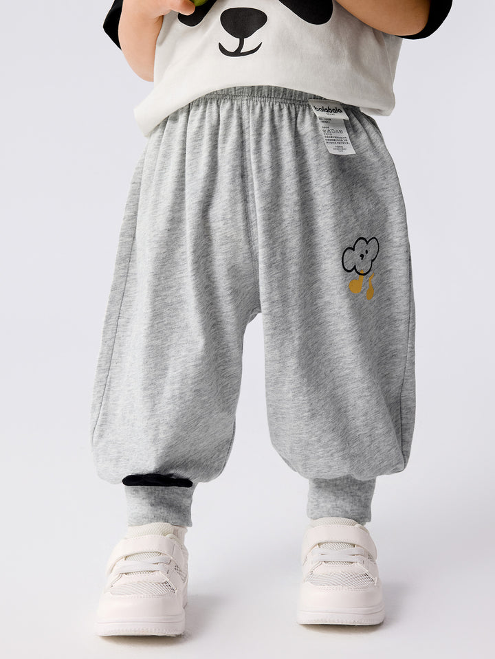 Light Melange Gray Baby Unisex Knit Trousers