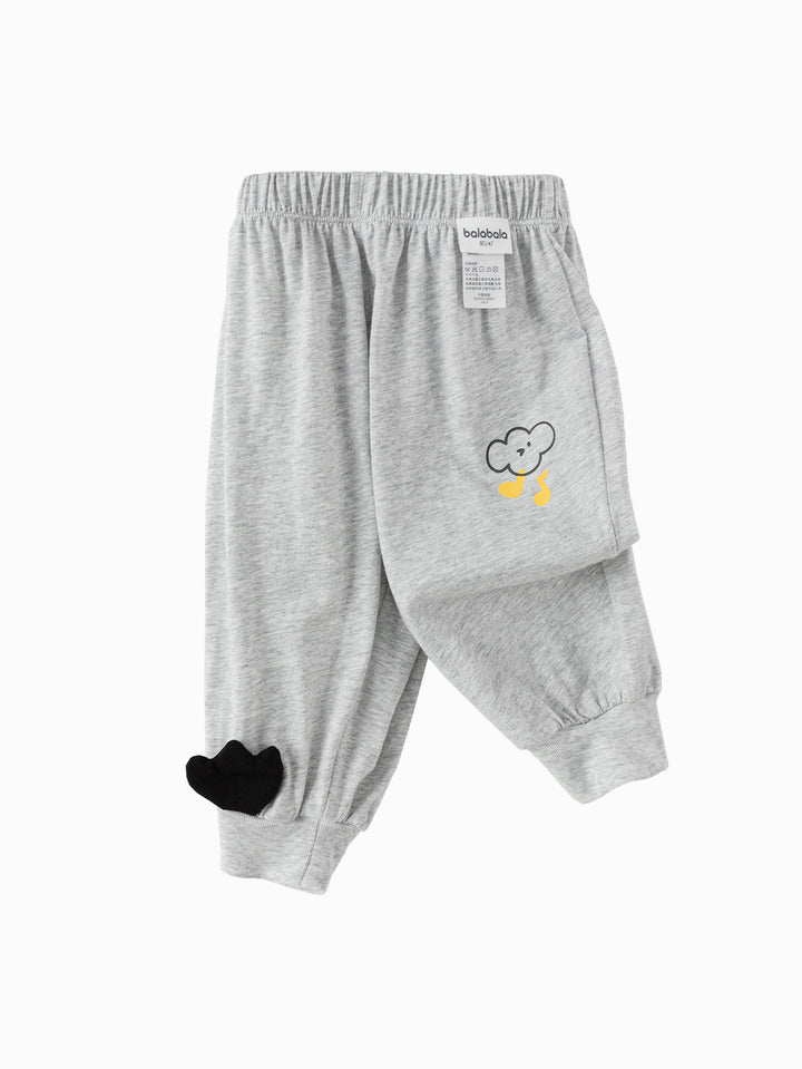 Light Melange Gray Baby Unisex Knit Trousers