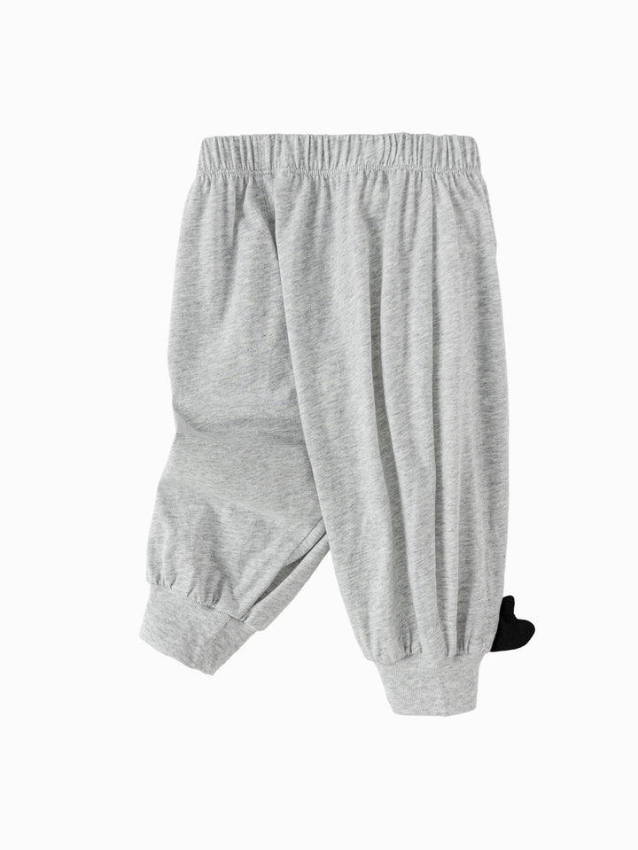 Light Melange Gray Baby Unisex Knit Trousers