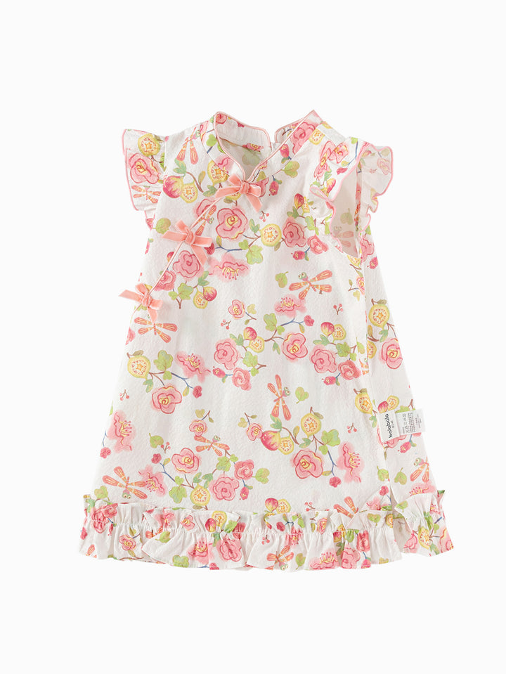 Red Green Baby Girl Woven Dress