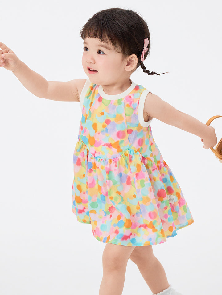 Yellow Red Baby Girl Woven Dress