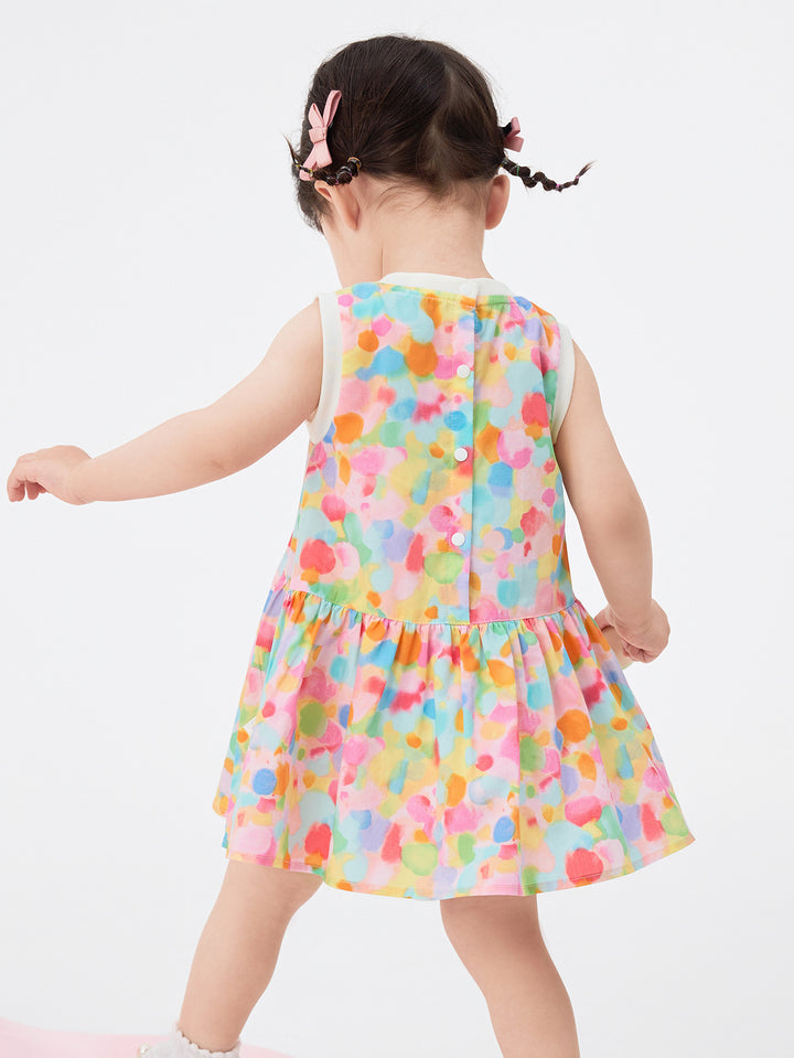 Yellow Red Baby Girl Woven Dress