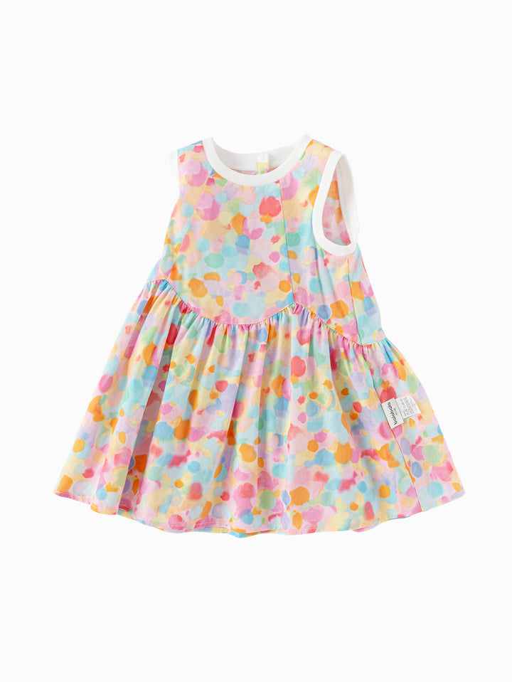 Yellow Red Baby Girl Woven Dress