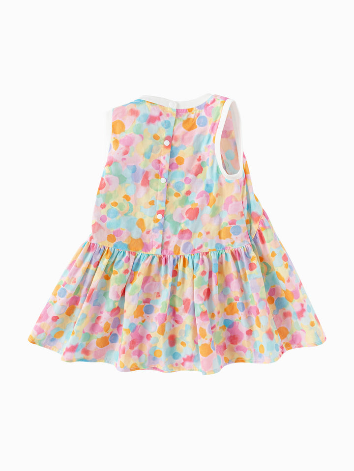 Yellow Red Baby Girl Woven Dress