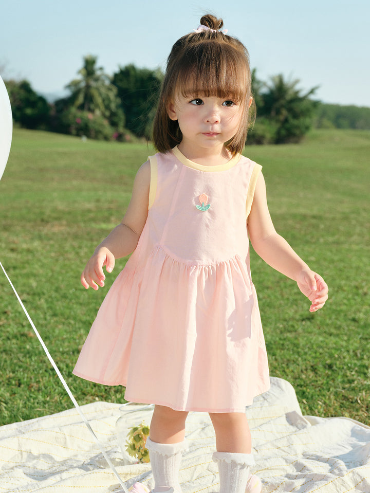 Pink Baby Girl Woven Dress