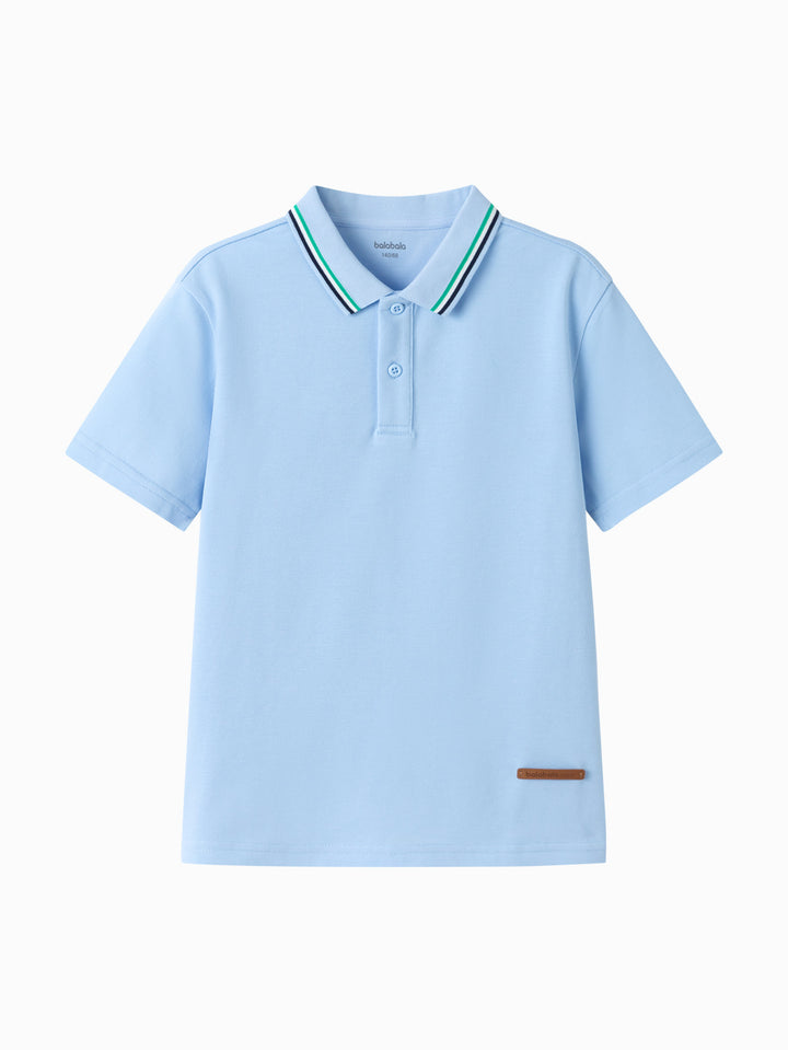 Lake Blue Kids Boy Lapel Short-Sleeved T-Shirt