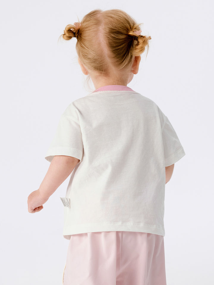 Raw White Baby Unisex Round V-Neck Short-Sleeved T-Shirt