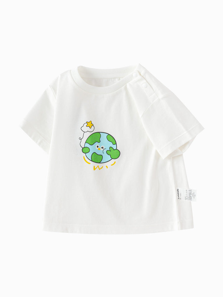 Raw White Baby Unisex Round V-Neck Short-Sleeved T-Shirt