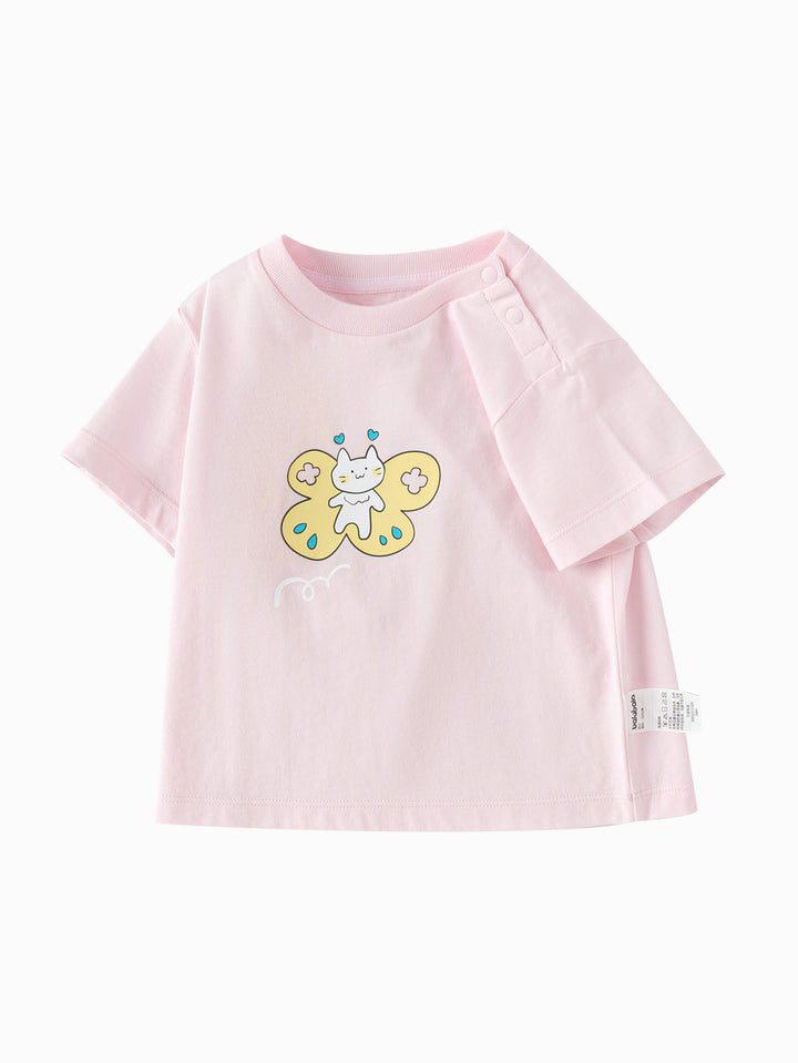 Visions Pink Baby Unisex Round V-Neck Short-Sleeved T-Shirt