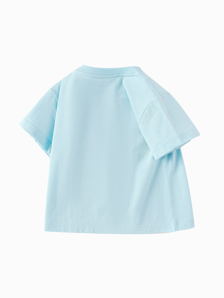 Powder Blue Baby Unisex Round V-Neck Short-Sleeved T-Shirt